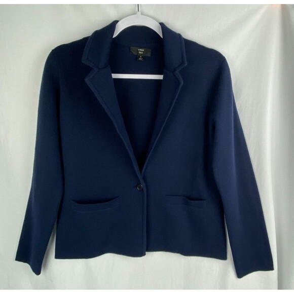 J.Crew 365 Blazer Womens Small Navy Blue Cropped single-button sweater-blazer - Picture 1 of 10